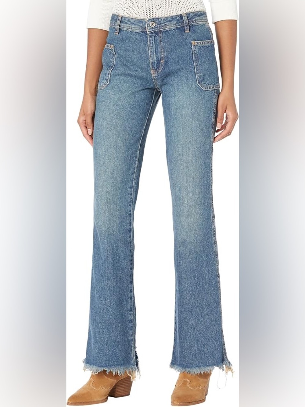 We The Free Blue Denim Flare Jeans